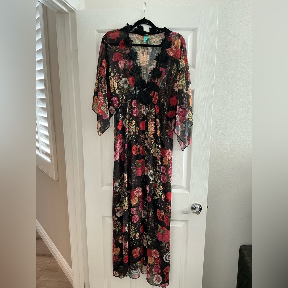 Floral Black Maxi Dress